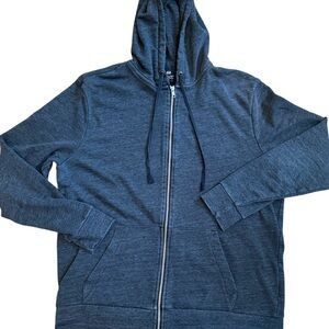 H&M Men's charcoal grey lightweight Zip-Up Hoodie.